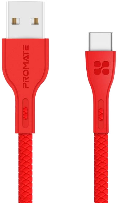 

Кабель Promate POWERBEAM-C-RED USB - USB type-C 1,2 м