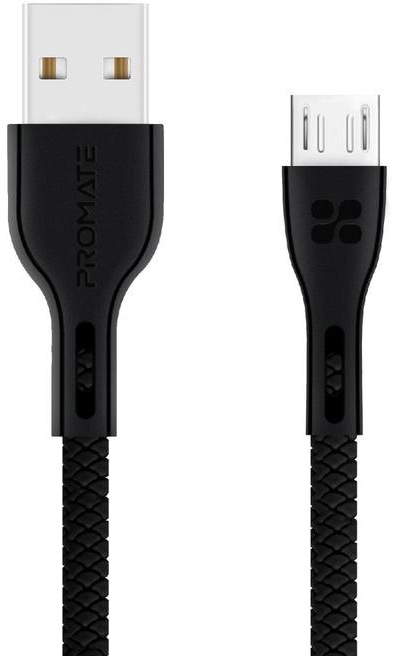 

Кабель Promate POWERBEAM-M-BLACK USB - Micro USB 1,2 м