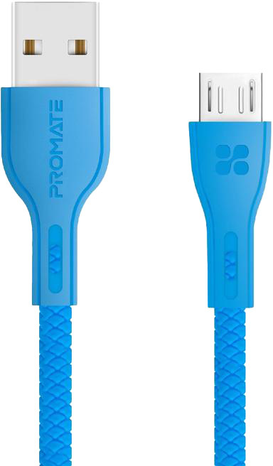 

Кабель Promate POWERBEAM-M-BLUE USB - Micro USB 1,2 м
