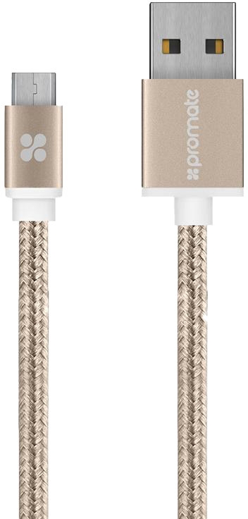 

Кабель Promate LINKMATE-U2M-GOLD USB - Micro USB 1,2 м