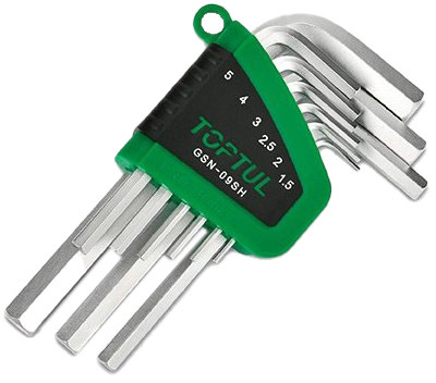 

Набор ключей шестигранных Toptul GSN-09SH 1,5-10 мм 9 шт