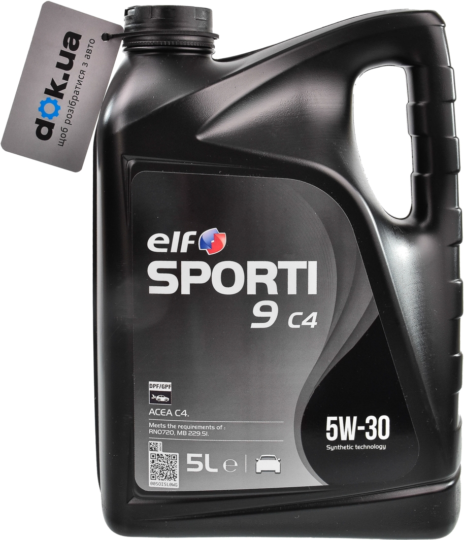 

Моторное масло Elf Sporti 9 C4 5W-30 синтетическое 210596