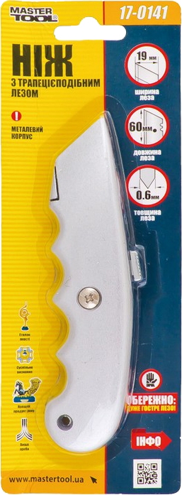 

Нож монтажный MasterTool 17-0141 монолитное лезвие