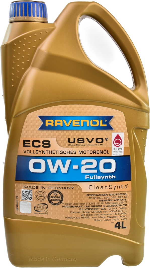 

Моторное масло Ravenol ECS 0W-20 синтетическое 1111102004