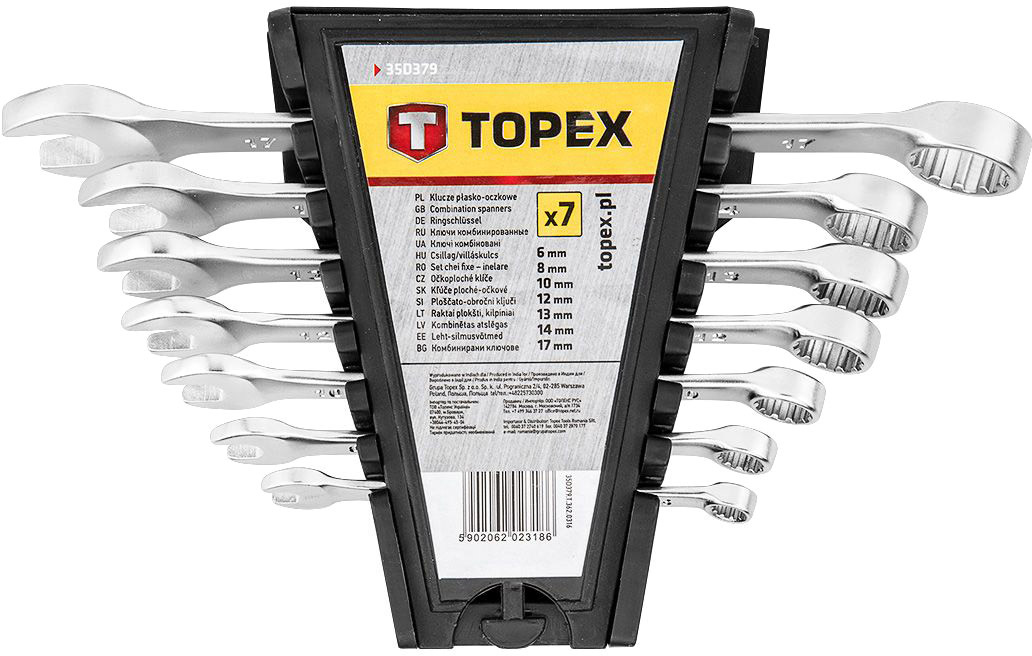 

Набор ключей рожково-накидных Topex 35D379 6-17 мм 6 шт