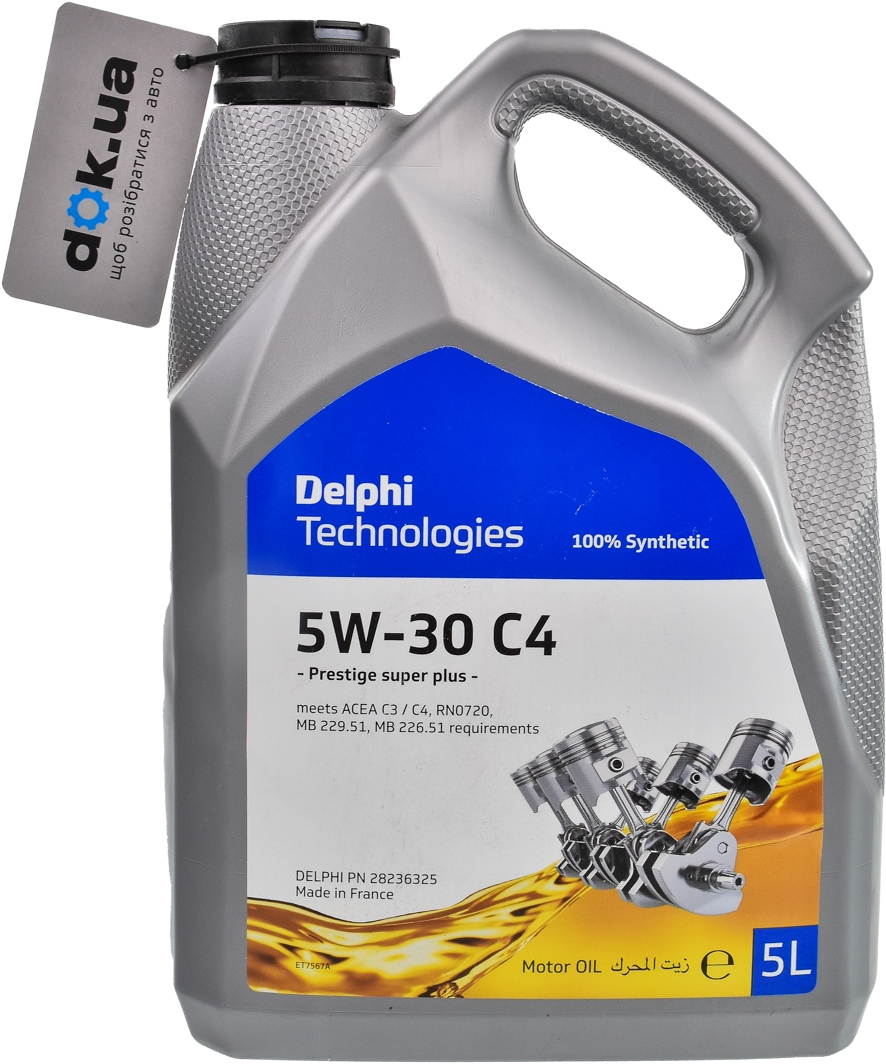 

Моторное масло Delphi Prestige Super Plus C4 5W-30 синтетическое 28236325