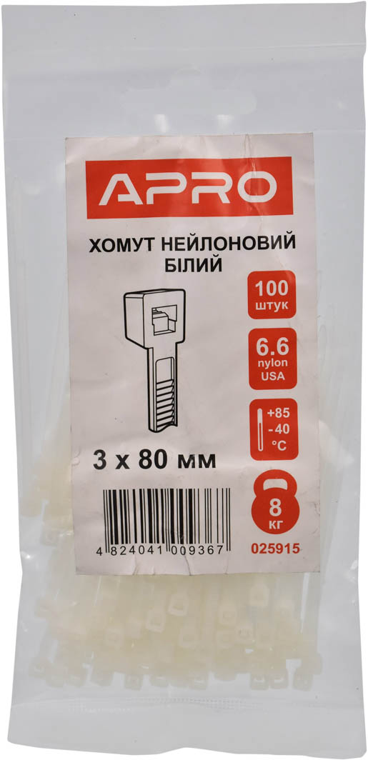 

Стяжка Apro ctw380 0,08 м 3 мм 100 шт