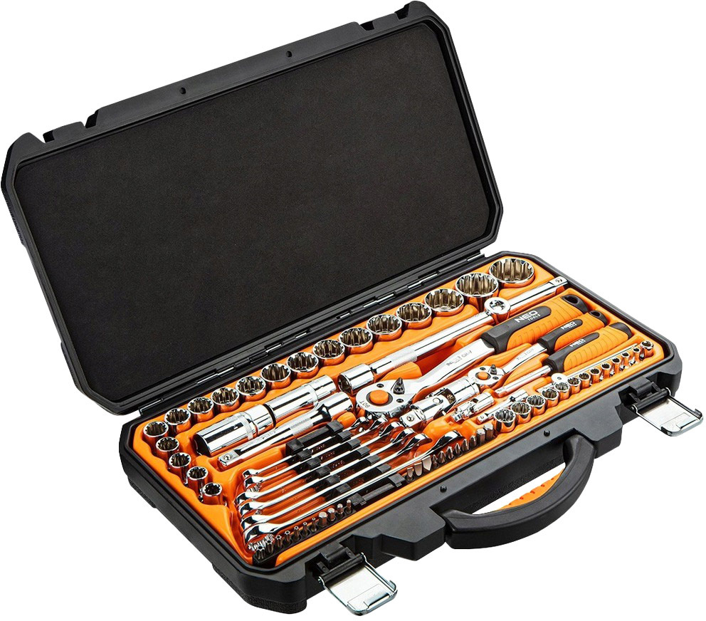 

Набор торцевых головок и комплектующих Neo Tools 08-690 32 шт. 1/2", 1/4"