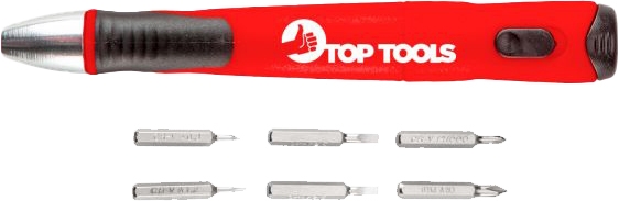 

Отвертка прецизионная с набором бит Top Tools 39D197