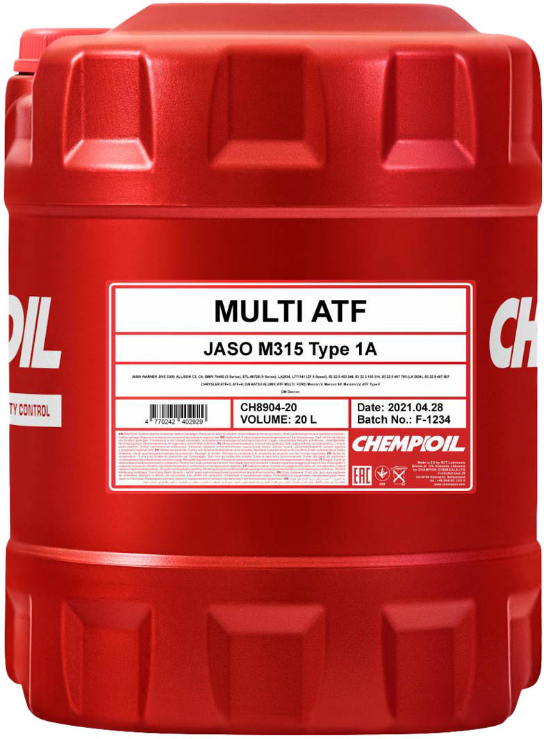 

Трансмиссионное масло Chempioil Multi ATF синтетическое CH8904-20