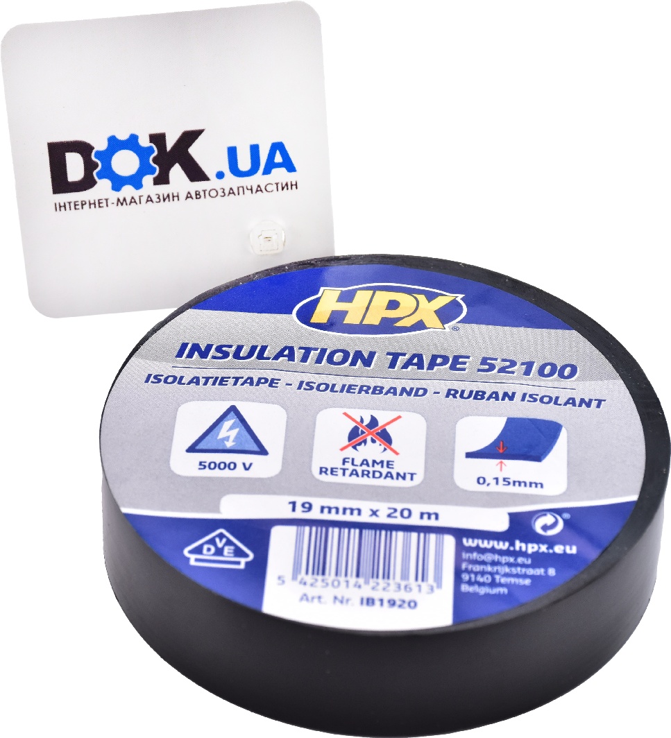 

Изолента HPX hpxib1920 черная ПВХ 19 мм x 20 м