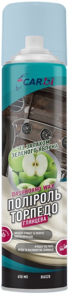 

Полироль для салона CarBI Dashboard Wax зеленое яблоко 650 мл BI6520