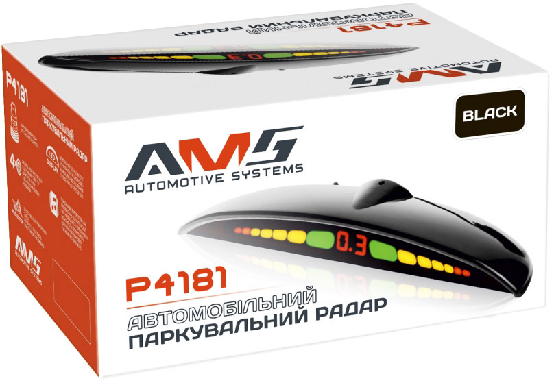 

Парктроник AMS A4181in черный 4 шт. 12211