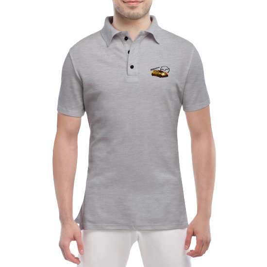 

Футболка мужская Globuspioner поло Mazda 3 Gold Logo серая принт спереди 2330653285