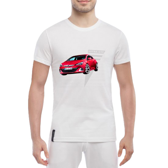 

Футболка мужская Globuspioner класическая Opel Astra GTC белая принт спереди 239381716
