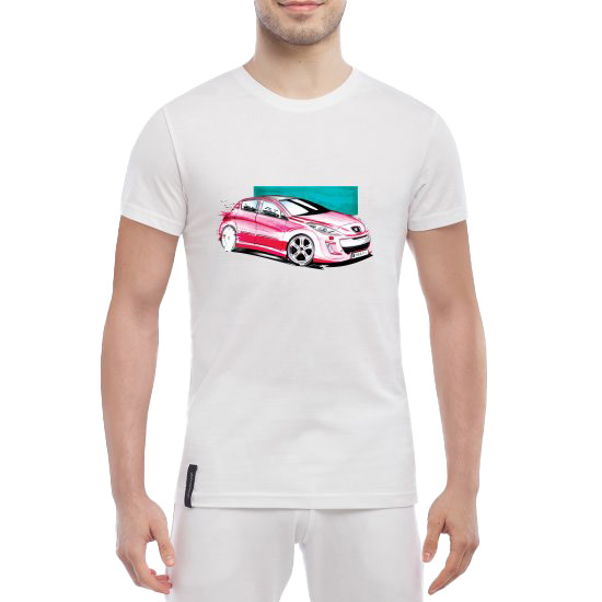 

Футболка мужская Globuspioner классическая Peugeot 308 белая принт спереди 239151717
