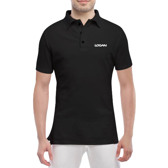 

Футболка мужская Globuspioner поло Renault Logan черная принт спереди 138815322