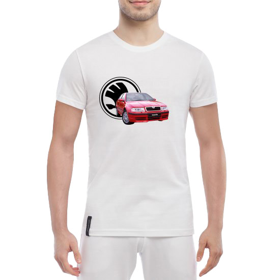 

Футболка мужская Globuspioner класическая Skoda Octavia белая принт спереди 239491716
