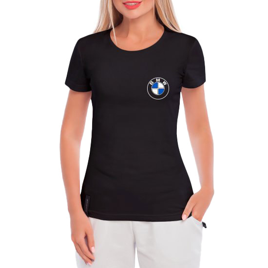 

Футболка женская Globuspioner класическая BMW Retro Logo черный спереди 747532726