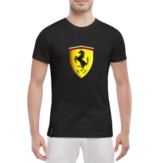 

Футболка мужская Globuspioner классическая Ferrari Logo 3D черный спереди 228771722