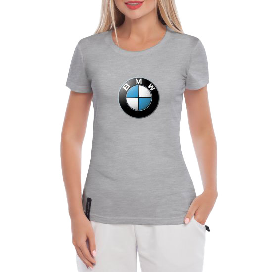 

Футболка женская Globuspioner классическая BMW Big Logo серый спереди 5743027286