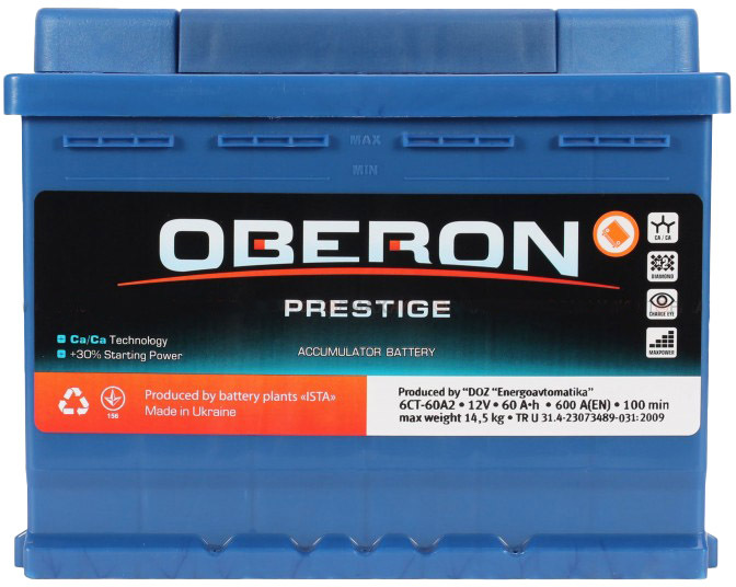 

Аккумулятор Oberon 6 CT-60-R Prestige AKBLU10201