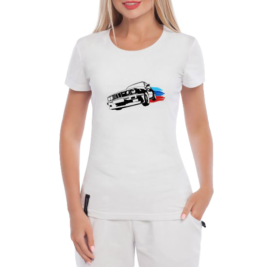 

Футболка женская Globuspioner класическая BMW M3 белая принт спереди 229252716