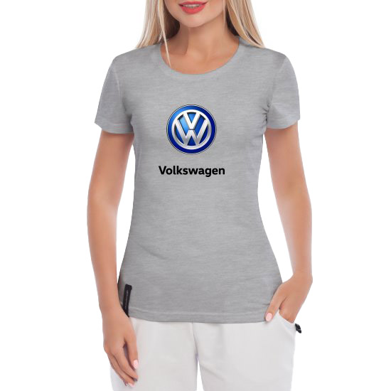 

Футболка женская Globuspioner классическая Volkswagen Logo серый спереди 5739427286