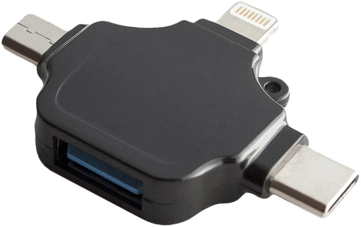 

Переходник XoKo AC-330 USB - Apple Lightning - USB type-C - Micro USB