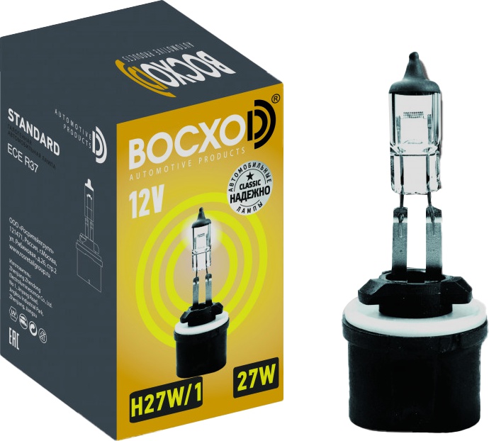 

Автолампы ВОСХОD 80271 Standard H27W/1 PG13 27 W прозрачный