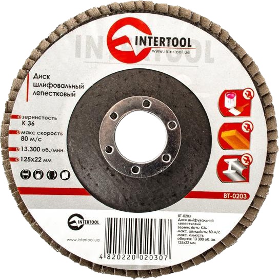 

Круг лепестковый Intertool BT-0203 125 мм