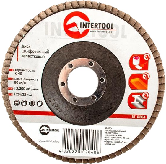 

Круг лепестковый Intertool BT-0204 125 мм