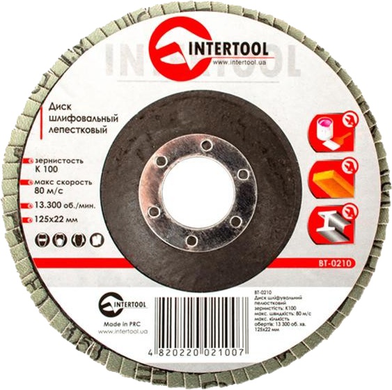

Круг лепестковый Intertool BT-0210 125 мм