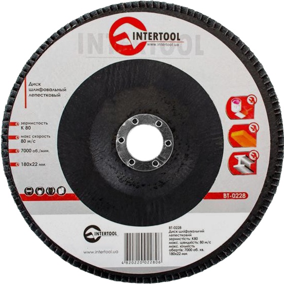 

Круг лепестковый Intertool BT-0228 180 мм