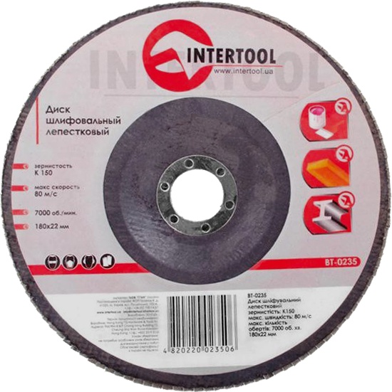 

Круг лепестковый Intertool BT-0235 180 мм
