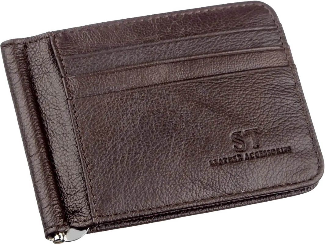 

Зажим для купюр ST Leather 18941 без логотипа авто коричневый