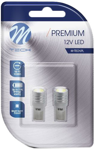 

Автолампа M-TECH LB015W Premium W5W W2,1x9,5d 1 W