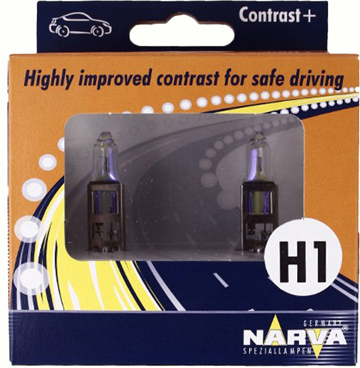 

Автолампы Narva 485202BOX Contrast + H1 P14,5s 55 W прозрачный