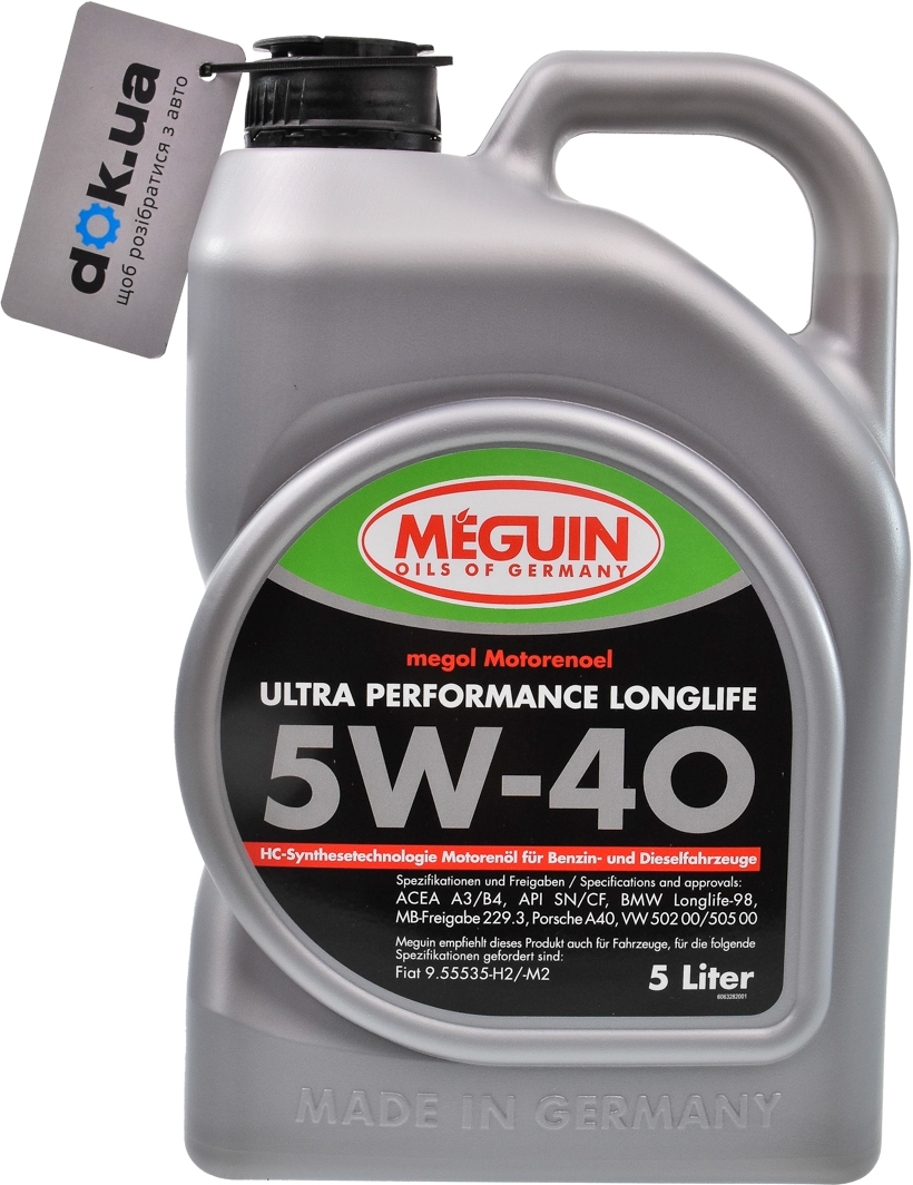 

Моторное масло Meguin Ultra Performance Longlife 5W-40 синтетическое 6328