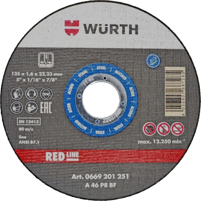 

Круг отрезной Würth Red Line 0669201251 125 мм