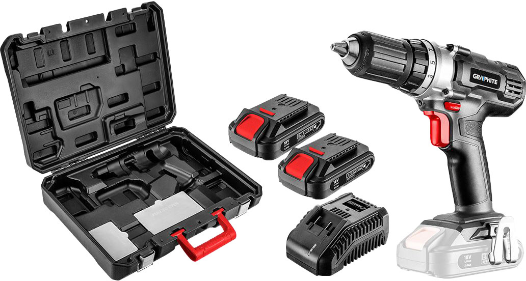 

Шуруповерт Graphite аккумуляторный 58G006 (2 аккумулятора + ЗУ) 58G006-SET2