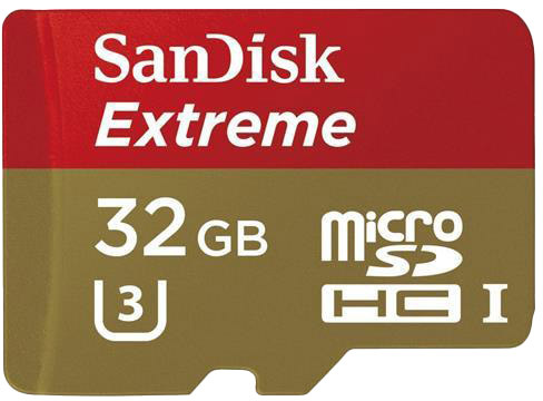 

Карта памяти SanDisk Extreme Action microSDHC 32 ГБ с SD-адаптером SDSQXAF032GGN6AA