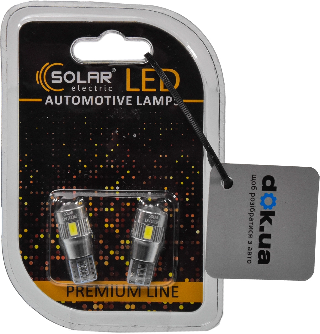 

Автолампа Solar SL1347 Premium Line T10 W2,1x9,5d 5 W белая