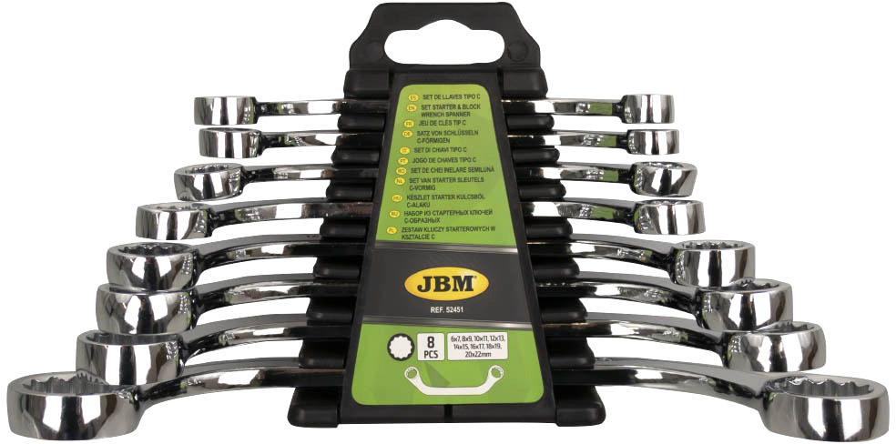 

Набор ключей накидных JBM 52451 6x7-20x22 мм 8 шт