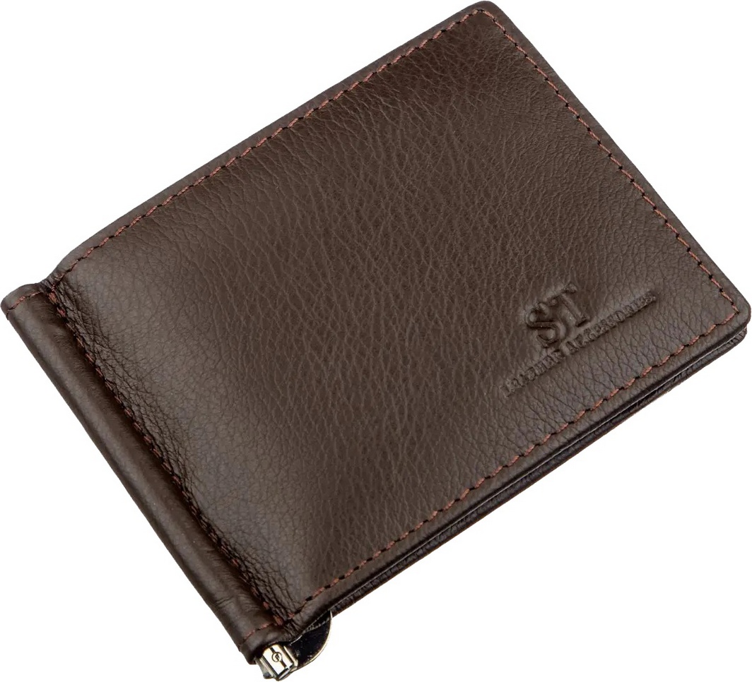 

Зажим для купюр ST Leather 18943 без логотипа авто цвет коричневый