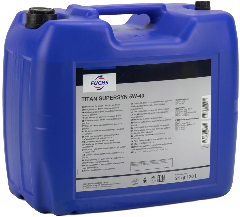 

Моторное масло Fuchs Titan Supersyn 5W-40 синтетическое 600930547