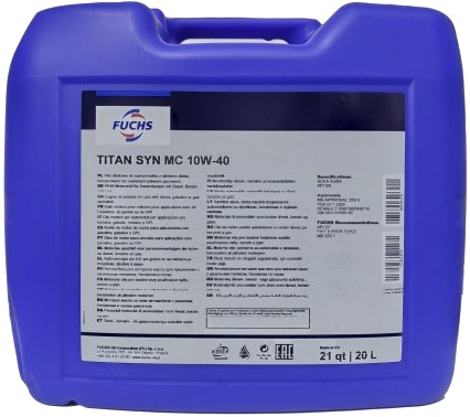 

Моторное масло Fuchs Titan Syn MC 10W-40 полусинтетическое 600639303