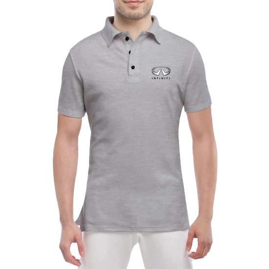 

Футболка мужская Globuspioner поло Infiniti Logo серая принт спереди 6008453287