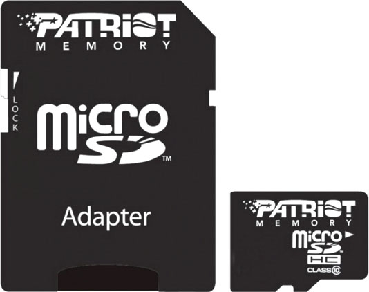 

Карта памяти Patriot LX Series microSDHC 16 ГБ с SD-адаптером PSF16GMCSDHC10