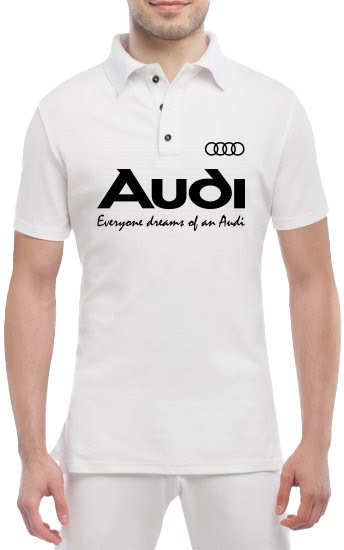 

Футболка мужская Globuspioner поло Audi Slogans белый спереди 722255317